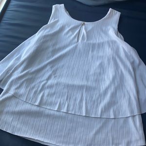White ruffle tank